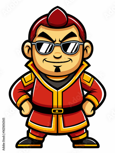 colorful illustration of a wushu man mascot