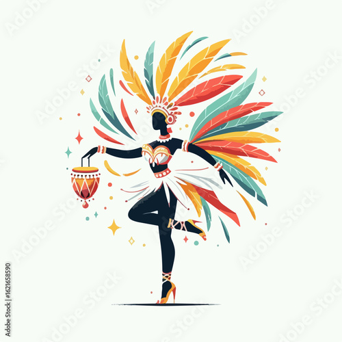 vector illustration of a samba dancer