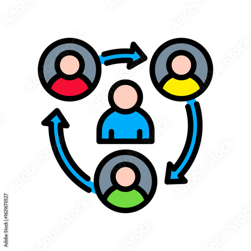 Coordination lineal color icon