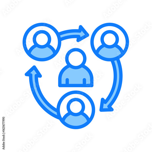 Coordination blue icon 