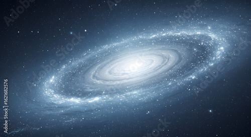 Celestial Spiral: Radiant Galaxy Glow