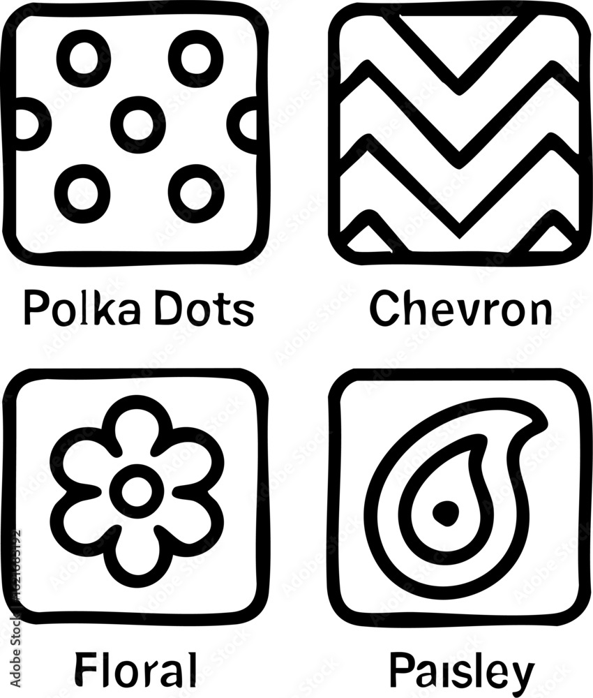 Obraz premium Four Simple Pattern Designs.