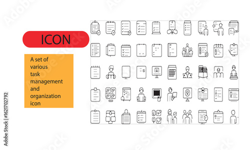 A set of task management and organization icon.