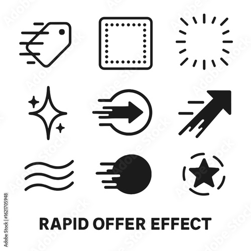 Dynamic symbol rush deal zoom motion blinking icon icons rotating arrow vector
