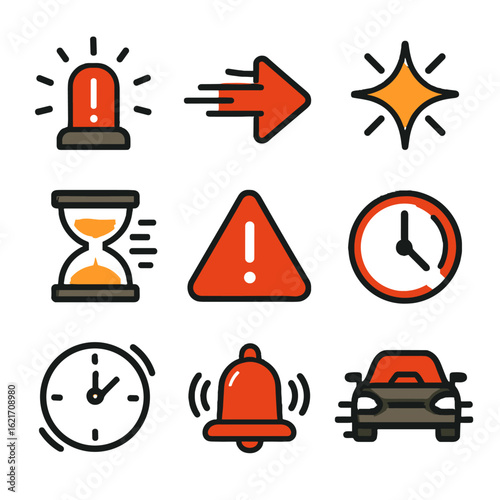 Icon sign moving alert star vector flashing rush ur blinking arrow