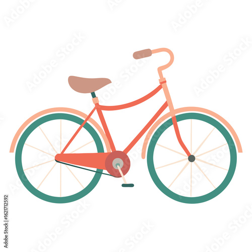 Retro bicycle with wheels vector on white background.