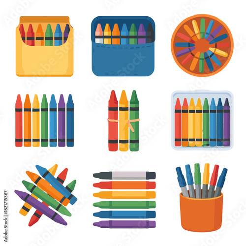 Marker markers vector pile tied box crayon transparent assortment icon organizer