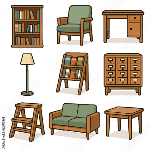 Step school display furniture stool reading stand desk library icon study chair