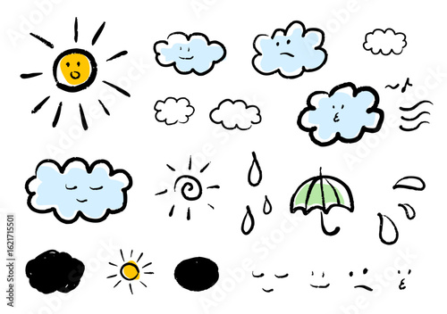 手描き風の可愛い天気イラスト