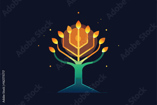 burning candle on a black background