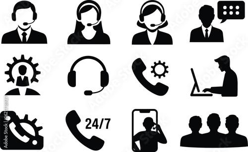 Customer Support and Communication Icons Set service