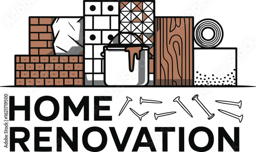 Home renovation materials and tools house building