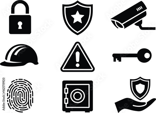 Safety and Security Icon Collection protection lock