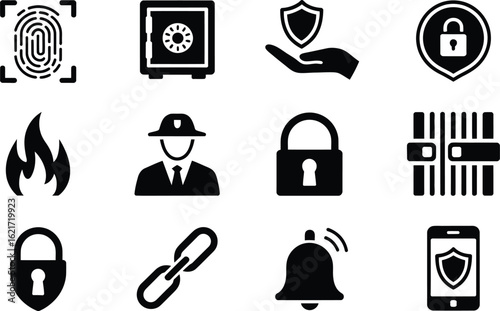 Security and Safety Icon Assortment protection symbol
