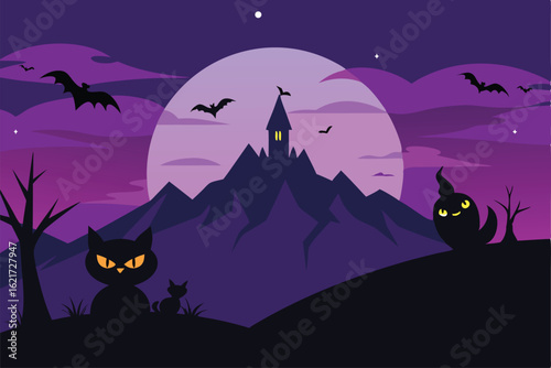 halloween background with bats