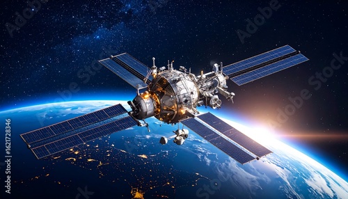 Wallpaper Mural Space station orbiting Earth at sunrise Torontodigital.ca