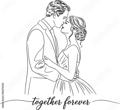Couple embracing intimately with elegant attire embrace kiss