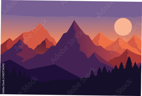 twilight mountain landscape with silhouette effect (1).eps