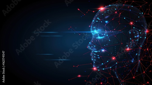Digital human head illustration
