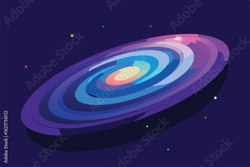 vibrant spiral galaxy with purple and blue hues  .eps