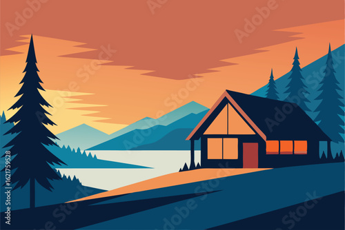 house surrounded by both beach and forest   (1).eps