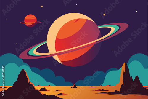 illustration of the moon and stars