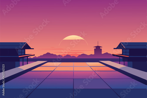 sunset on the beach