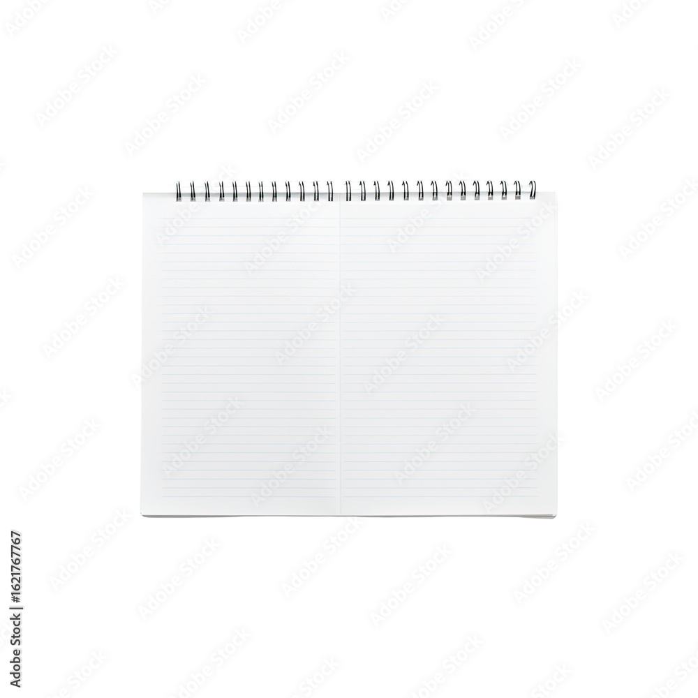 Blank spiral notebook empty pages office stationery isolated on white background Blank spiral notebook empty pages office stationery isolated on white background