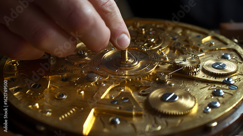 Expert watchmaker adjusting intricate clock mechanism