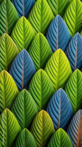 Colorful Leaf Patterns in a Vibrant Botanical Arrangement