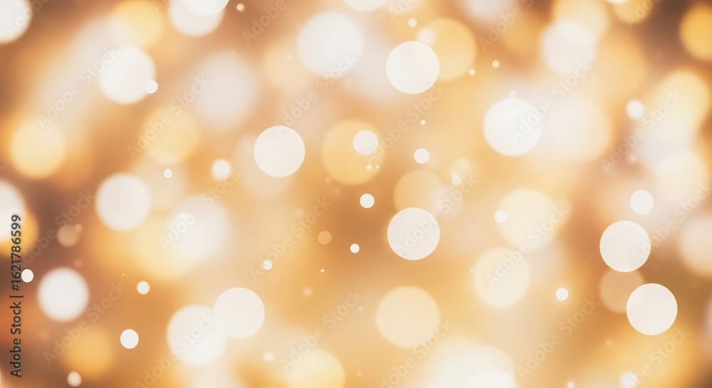 Fototapeta premium Dreamy Bokeh Light Background in Warm Amber and White Tones