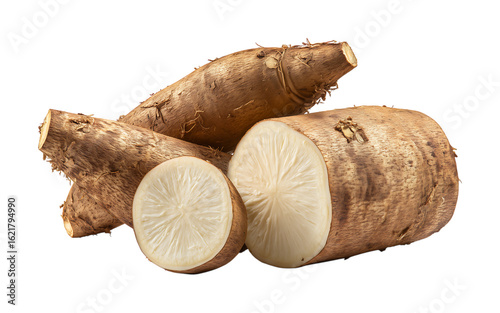 cassava yam isolated on a transparent background