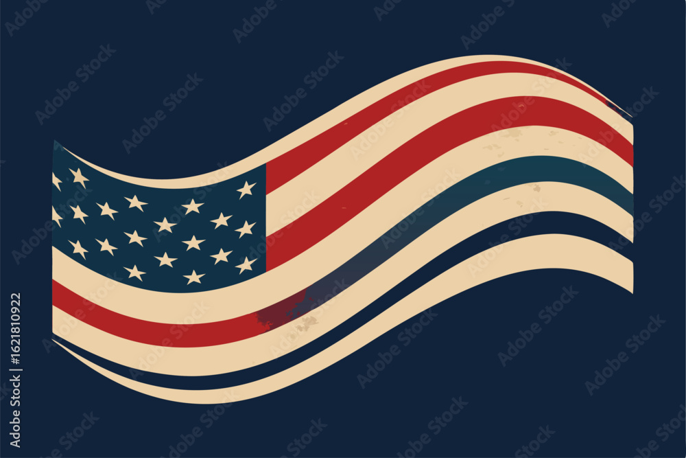 Fototapeta premium vector illustration of american flag