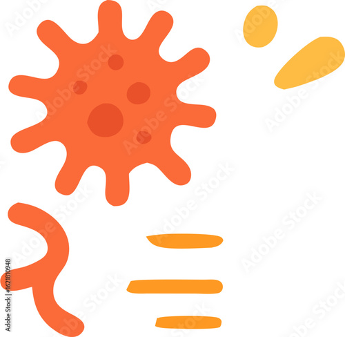 Virus icons, bacteria, microbes. Vector bacteria icons in flat style. Isolated bacterial microbe icons on a white background.