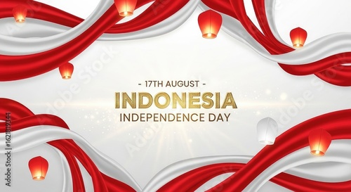 Indonesian independence day flag background design