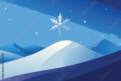 winter landscape with mountains