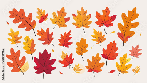 Cozy autumn flat lay with warm-toned leaves