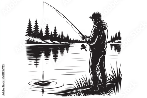Fisherman Clipart Bundle – Lake, River, and Boat Fishing Graphics