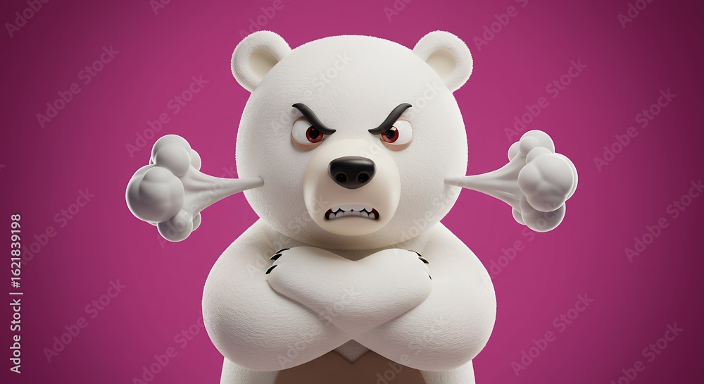 Obraz premium Angry polar bear cartoon character