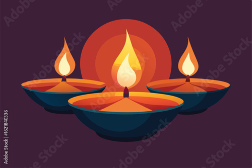 beautifully lit traditional clay diyas on rangoli  (1).eps