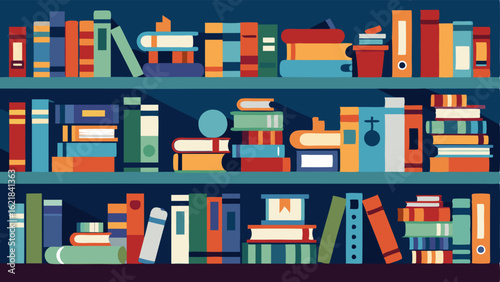 A study filled with shelves of books ranging from ancient texts to modern novels.