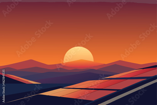 sunset over the mountains