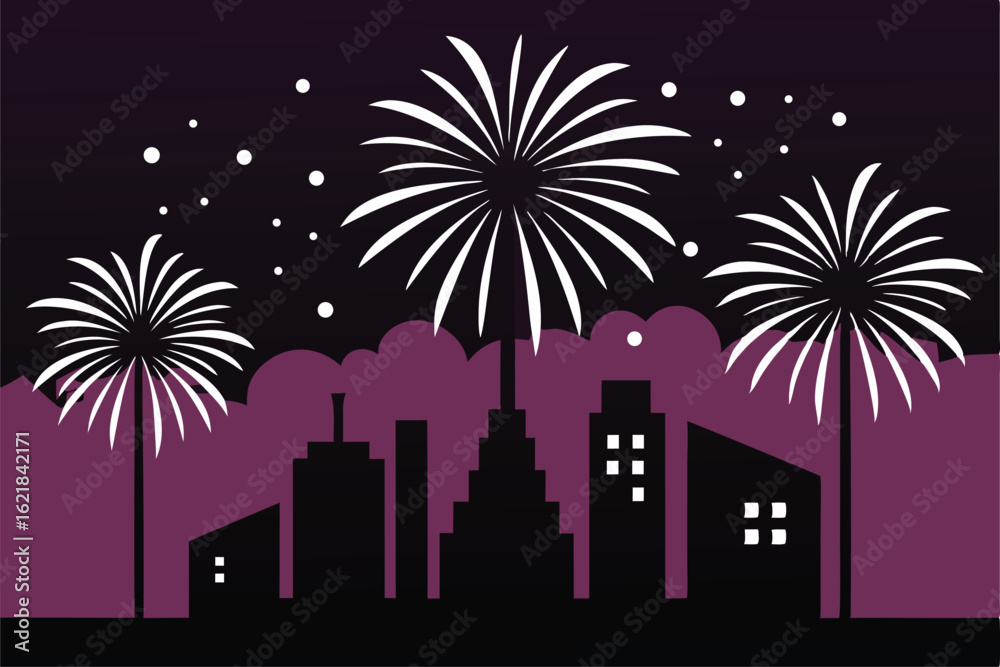 Fototapeta premium fireworks on the city