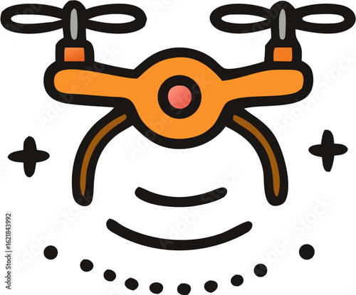 drone icon vector cartoon style suitable for group or hobbies and leisure also aerial photography