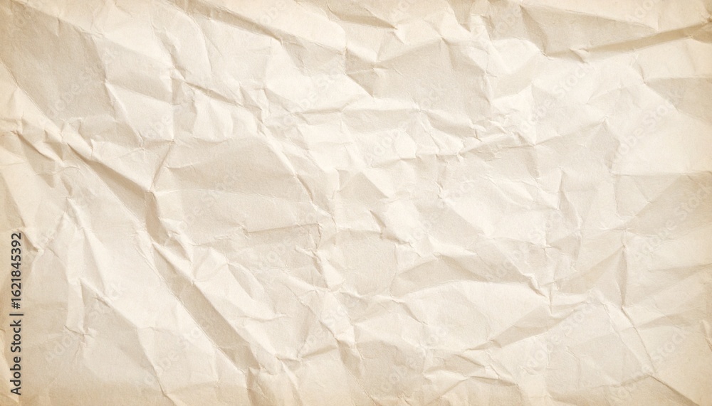 Fototapeta premium Beige Crumpled Paper Texture Background