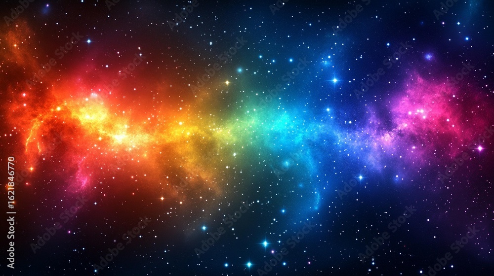 Fototapeta premium Colorful nebula swirling in dark space