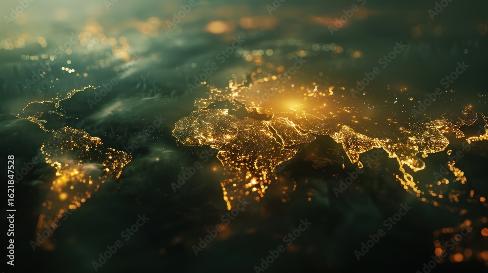 Fototapeta premium Global cities night view