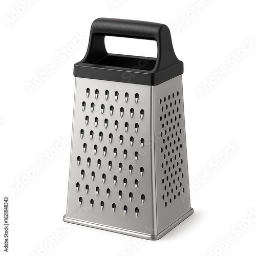 Four-Sided Stainless Steel Box Grater with a Black Handle
