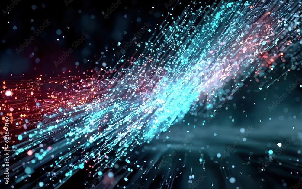 Obraz premium Abstract digital art with glowing lines