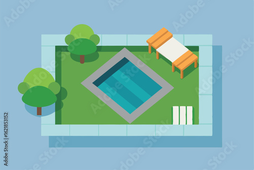 aerial layout of poolside landscapeh pool bar  (60).eps